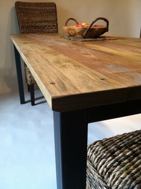 Custom Made Dining Room Table With Metal Frame