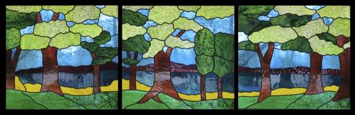 Custom Made "Summer Trees" Stained Glass Window