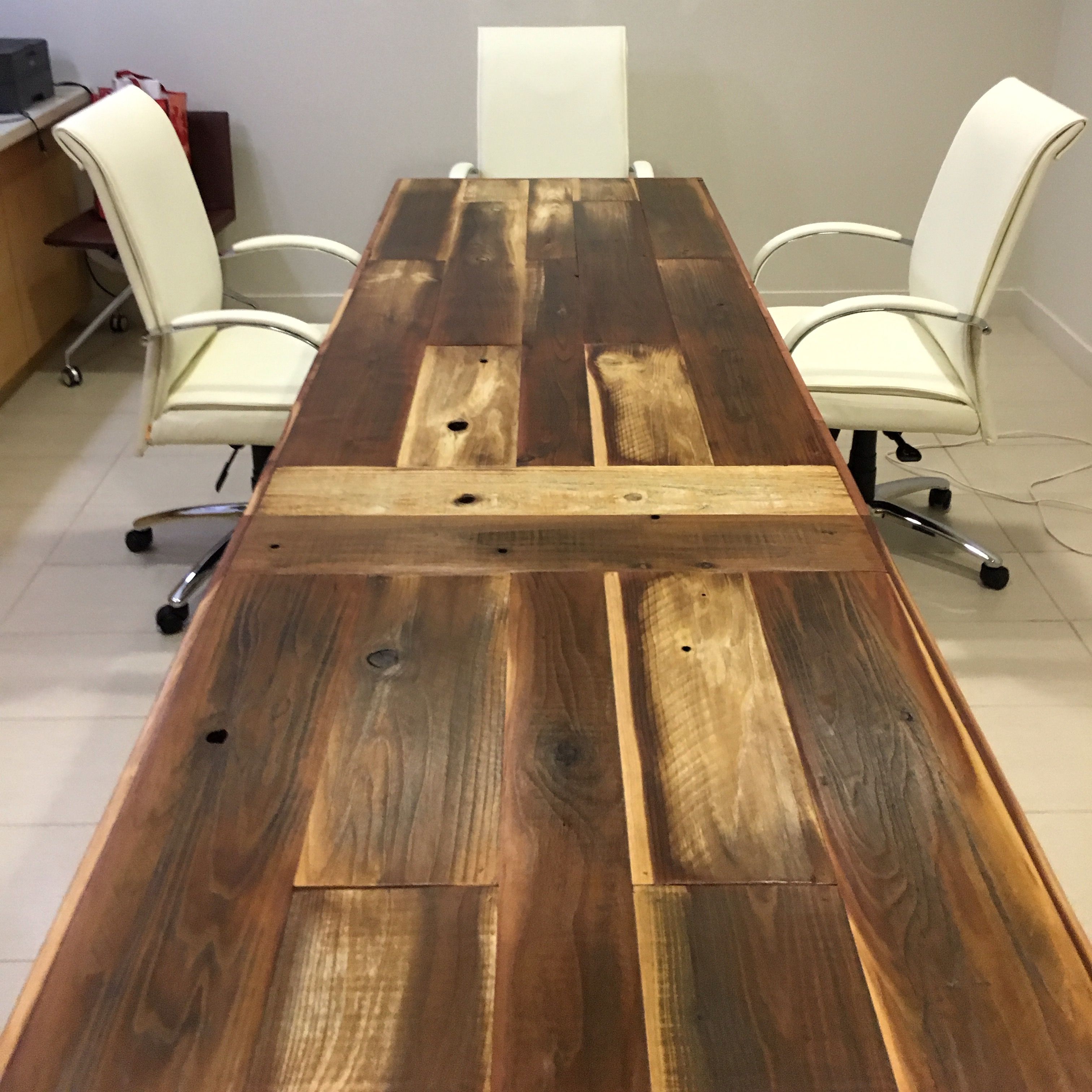 Hand Crafted Extra Long Reclaimed Wood Conference Table by Urban Mining