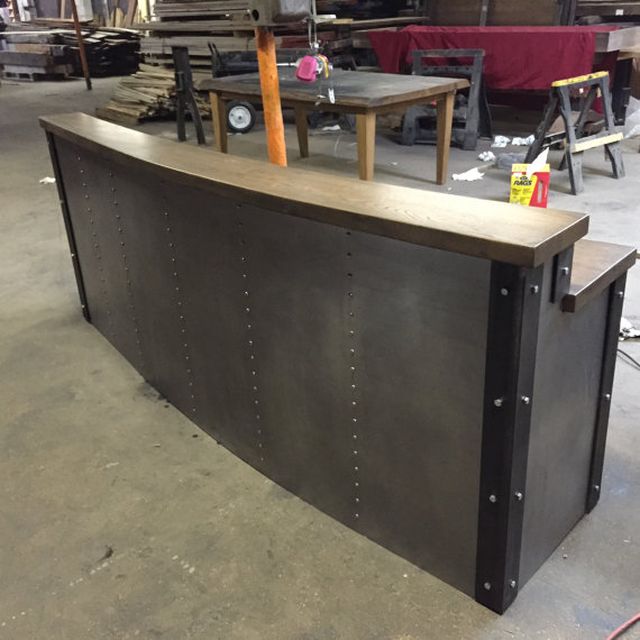 Hand Crafted Restaurant Business Sleek Metal Front Desk Reception Hand Crafted Restaurant Business Sleek Metal Front Desk Reception By The Farmhouse Custommade