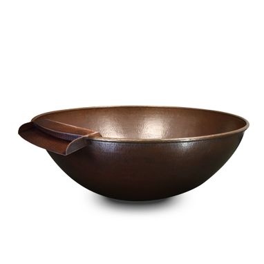 Custom Made 31 Inch Taza Moreno Hand Hammered Copper Fire And Water Bowl