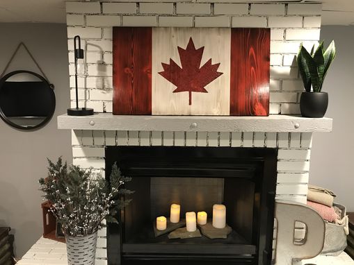 Custom Made Wooden Canadian Flag, Rustic Canadian Flag, 20' X 36"