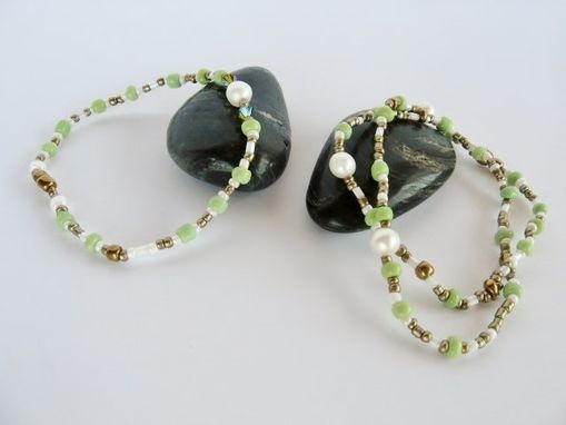 Custom Made Spring Bracelet Set. Stretchy. Beach Jewelry. Made In Maui. Artisan. Rustic Jewelry.
