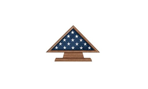 Custom Made Retirement Flag Memorial Case On Pedestal