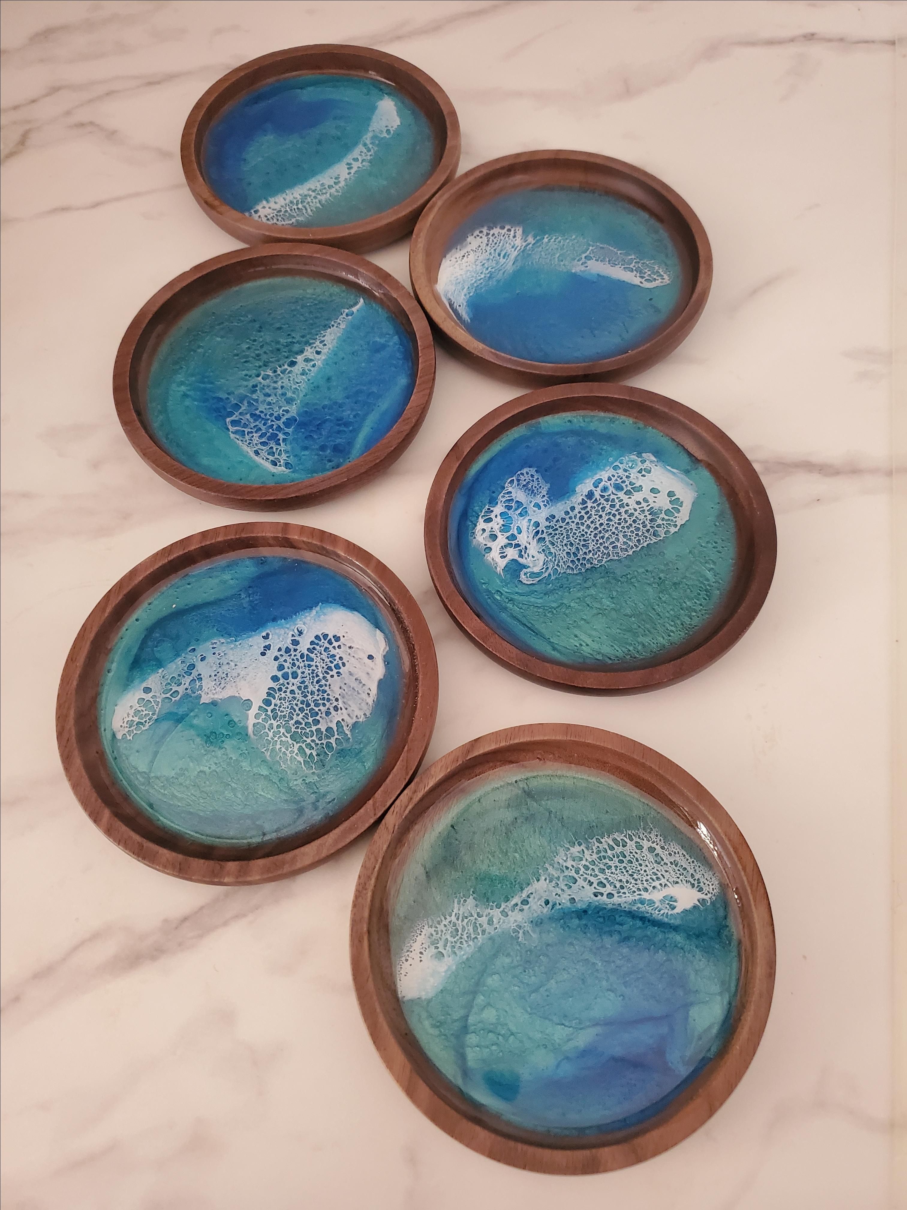 Buy Custom Made Ocean Coasters, made to order from Dragonfly Wood and ...