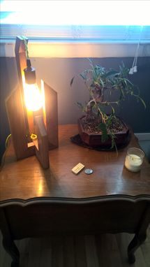 Custom Made Wood Table Lamp With Edison Bulb