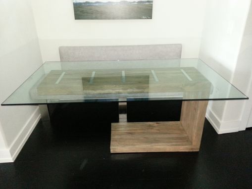 Custom Made Glass Top Dining And Side Table
