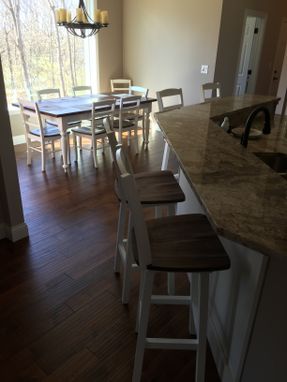 Custom Made Walnut Dining Table And Chairs
