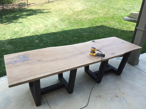 Custom Made Single Slab Live Edge Dining Room Table In White Oak