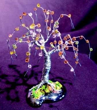 Custom Made Beaded Willow  - Mini Wire Tree Sculpture