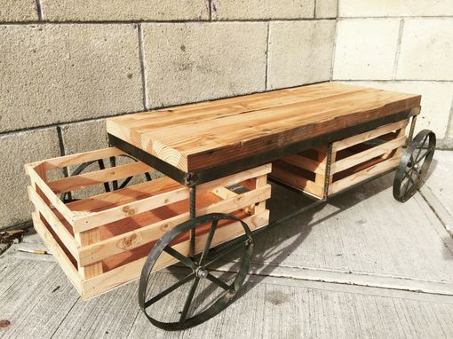 Custom Made Rustic Wagon Coffee Table