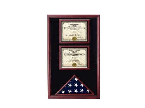 Custom Made 2 Documents Flag Display Cases