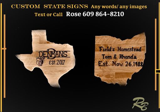 Custom Made State Sign, States, Sign, Custom, Wood Burned, Any Words, Any Shape, Any Images