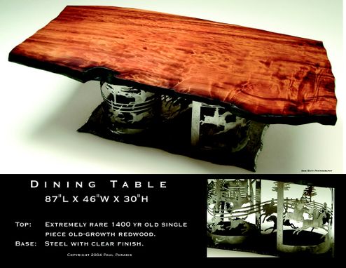 Custom Made Old-Growth Redwood Dining Table