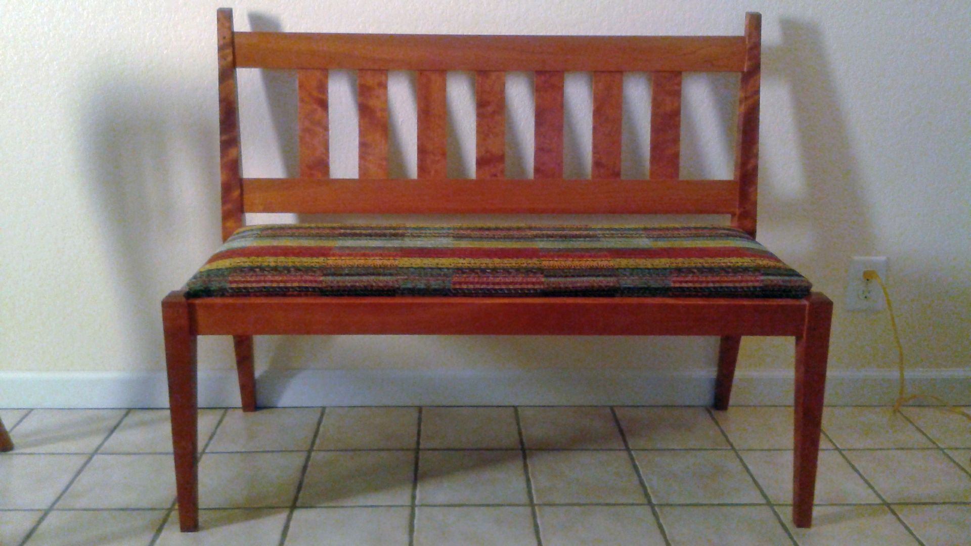 Custom Made Cherry Bench For Two by Artistic Woodworking and Marquetry
