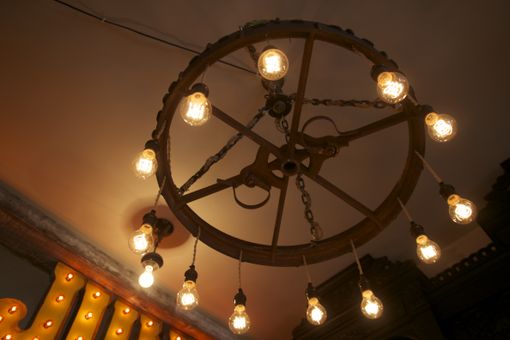 Custom Made Large Wheel Chandelier