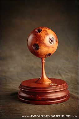Custom Made The Nodal Sphere: A Wooden Sculpture In Cherry Burl And Mahogany