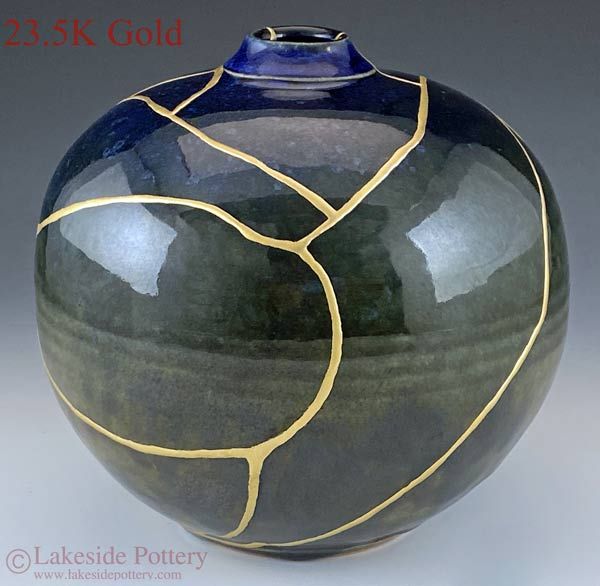 Hand Made Kintsugi Vase by Lakeside Pottery Ceramic Studio & 3-D Art  Restoration