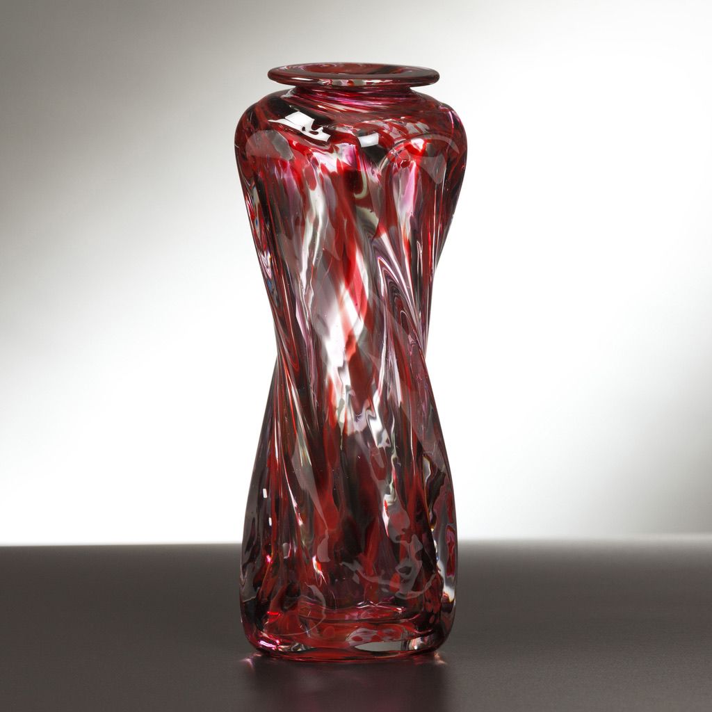 Handmade Square Twist Vase by Liquid Designs Hand Blown Glass by Kyle