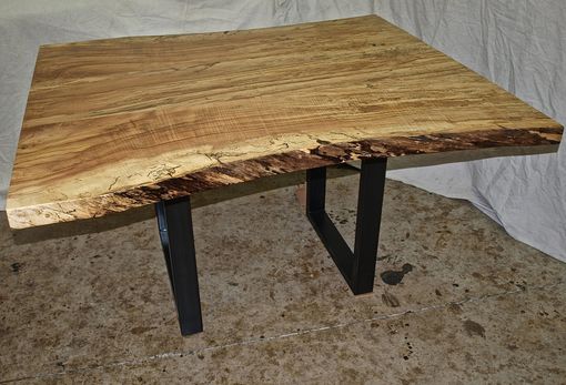 Custom Made Live Edge Maple Table & Pedestal Base