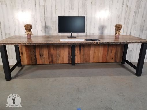 Custom Made Reclaimed Wood Office Desk, Barnwood Computer Desk, Rustic Desk
