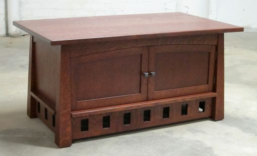 Custom Made Arts-And-Crafts Pagoda Coffee Table And Blanket Chest