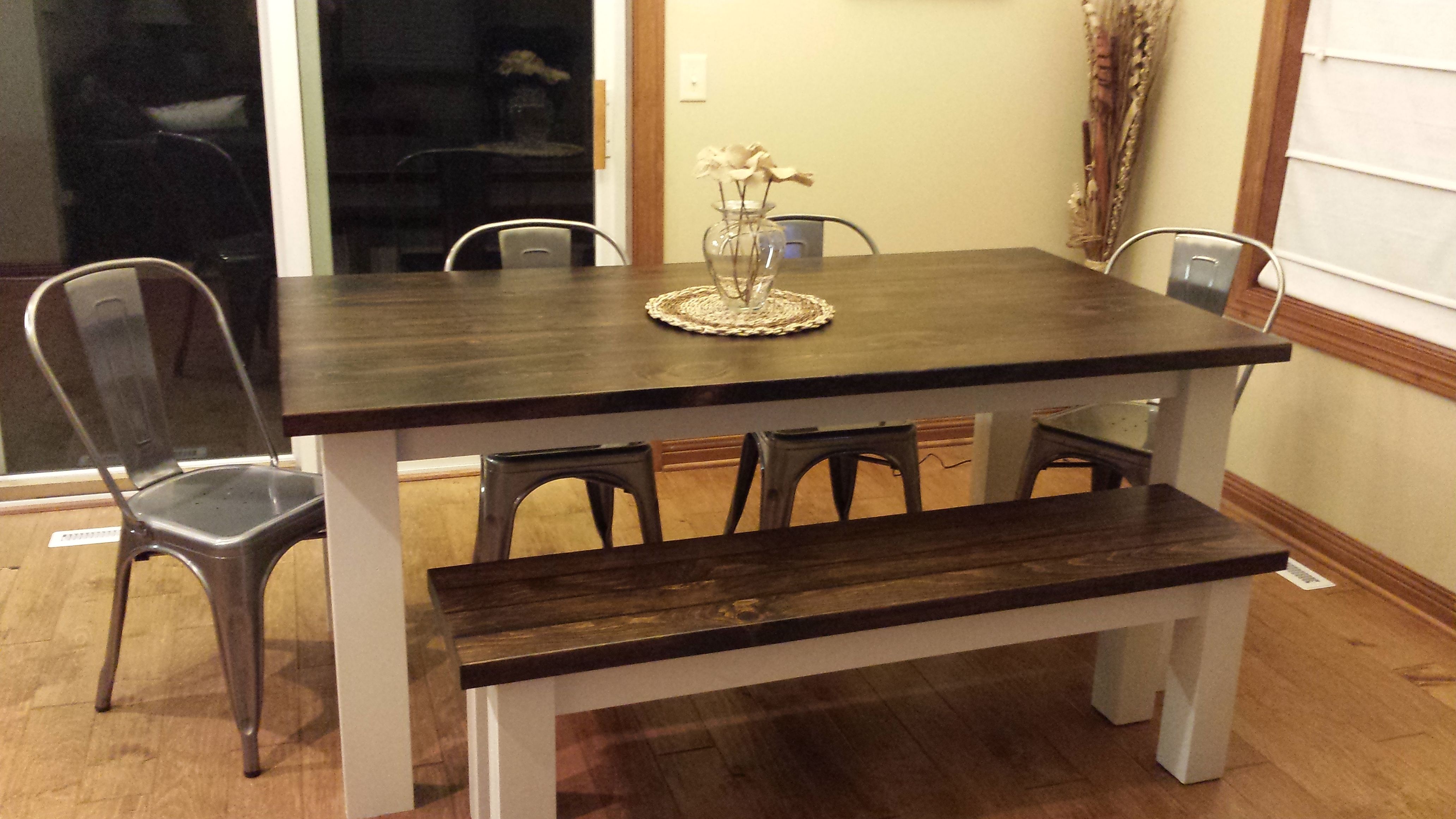 Hand Crafted White Pine Farmhouse Dining Table by Minnesota Farmhouse