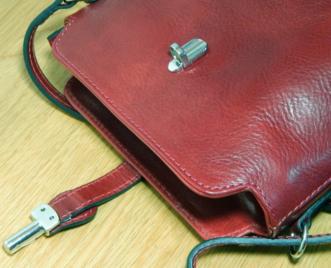 Custom Made Red Leather Crossbody Bag, Red Leather Bag, Leather Shoulder Bag, Small Leather Bag