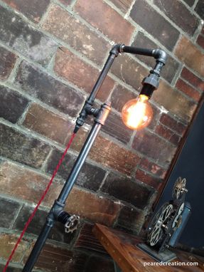 Custom Made Industrial Style Floor Lamp - Bare Edison Bulb