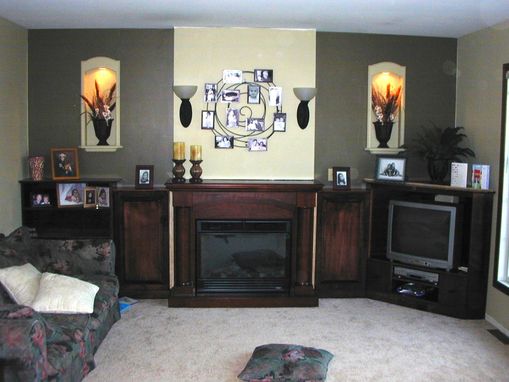 Custom Made Built-In Corner Home Entertainment Center With Cabinets & Shelving