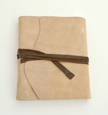 Custom Made Custom Buckskin Leather Bound Travel Journal Diary Notebook Day Planner