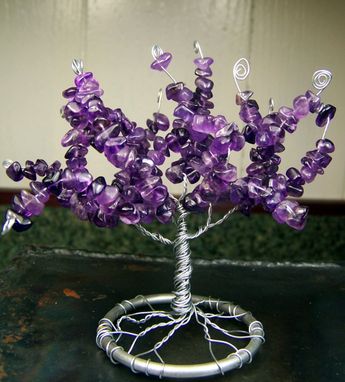 Custom Made Amethyst Gemstone Tree Of Life Sculpture - Genuine Amethyst - February Birthstone - Small