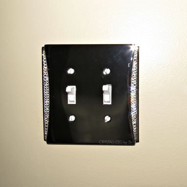 Custom Made Accent Crystallized Toggle Light Switch Plate Cover Chrome Genuine European Crystals Bedazzled