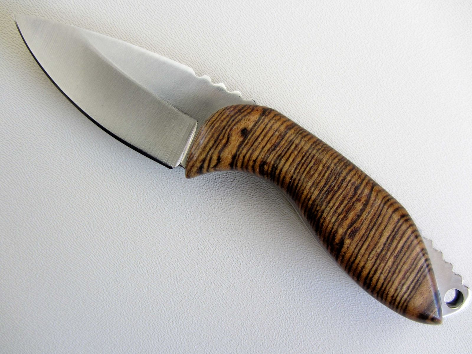 Custom Made Skinner Knife - Bocote Wood Handle - Stainless 