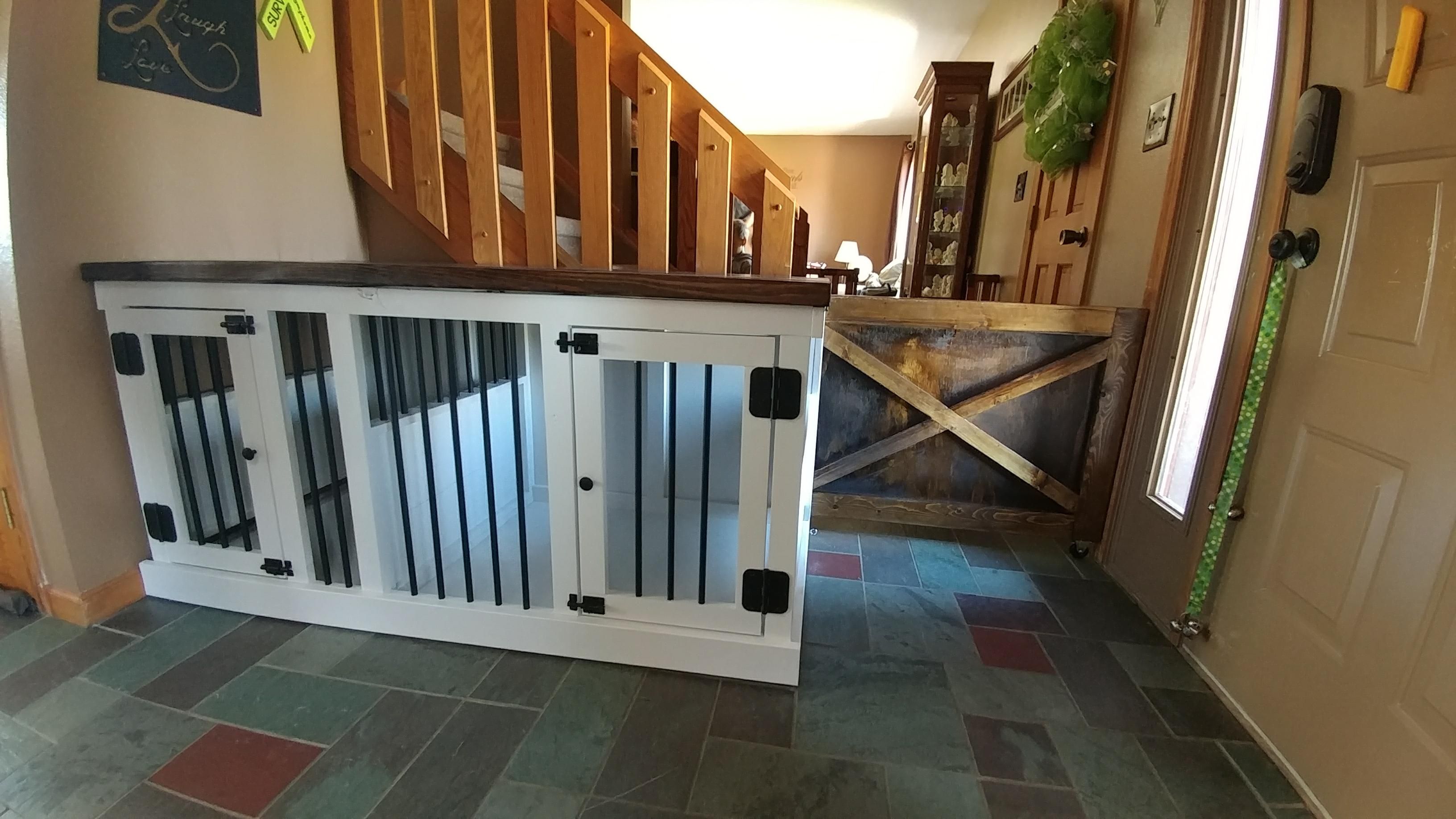 Buy Hand Crafted Custom Dog Crate Furniture Double Large, Made To Order ...