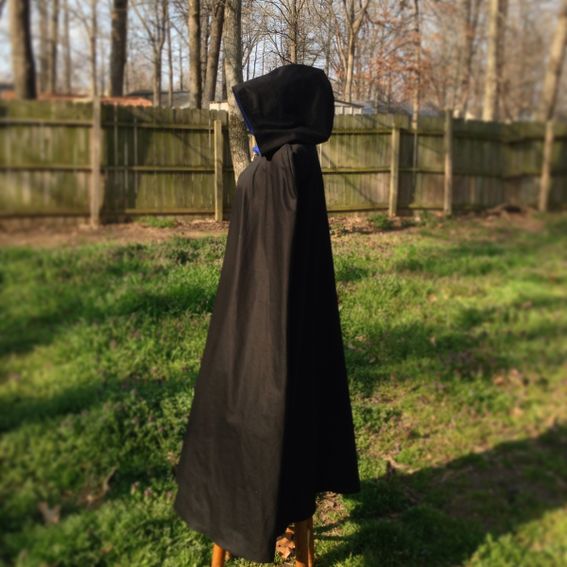 Custom Waterproofed Winter Cloak: Black Cotton Twill, Fully Lined In ...