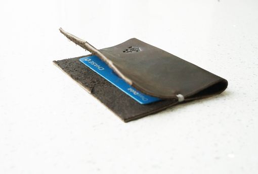 Custom Made Minimalist Leather Wallet Card Holder For Men