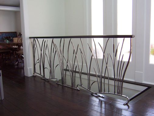 Custom Made Cat Tail And Willow Interior Wrought Iron Railing
