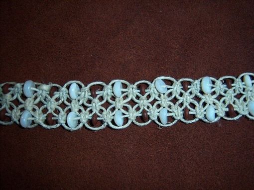 Custom Made Hemp Bracelest With Wooden And Glass Beads