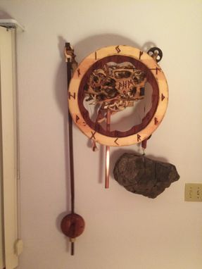 Custom Made Hand Carved Wooden Gear Clock