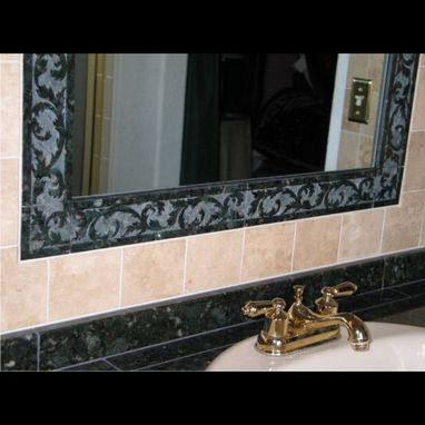 Custom Made Sandblasted Granite And Travertine Bathroom Wall Tile