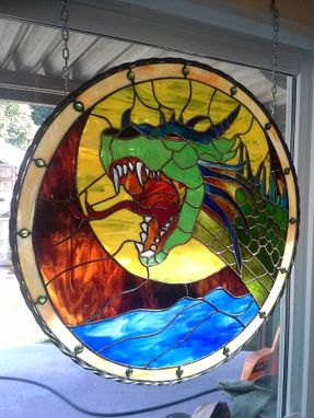 Custom Made Stained Glass - Medieval Dragon