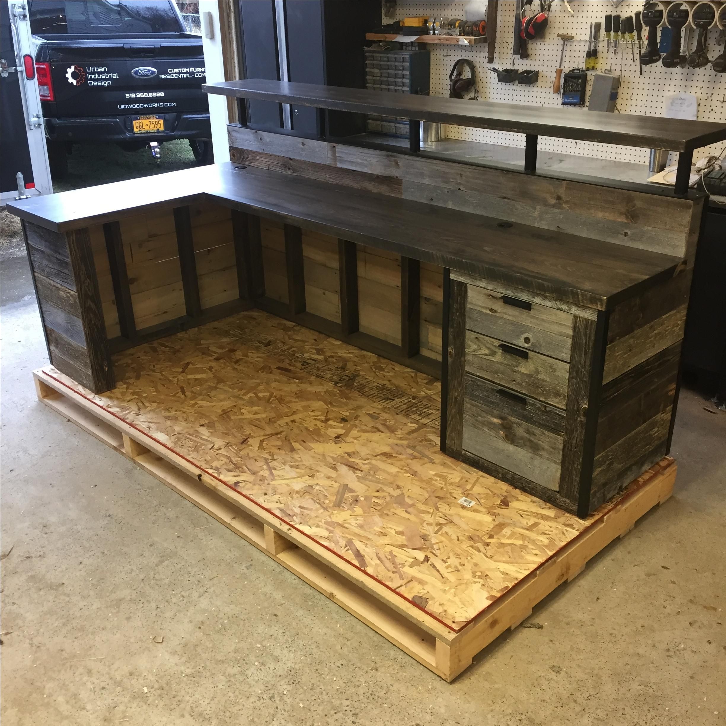 Hand Crafted Barn Wood Reception Desk / Front Counter / Hostess Station
