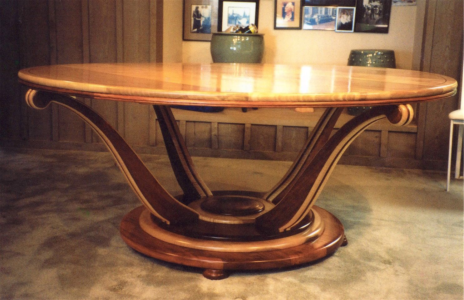 Handmade Art Deco Dining Table by Louis Fry Craftsman In Wood