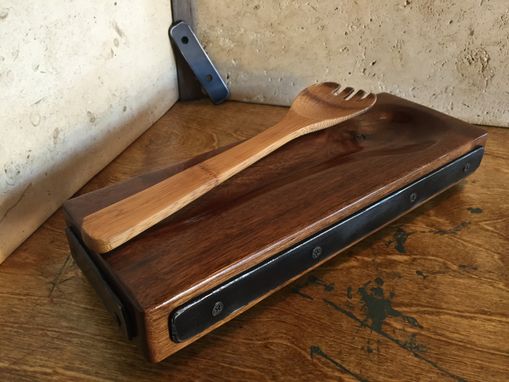 Custom Made Industrial Design Wooden Spoon Rest - Black Walnut