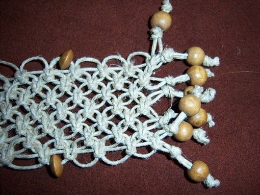 Custom Made Hemp Bracelest With Wooden And Glass Beads