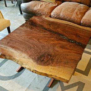 Custom Made Live Edge Walnut Table With Metal Legs by Donald Mee ...