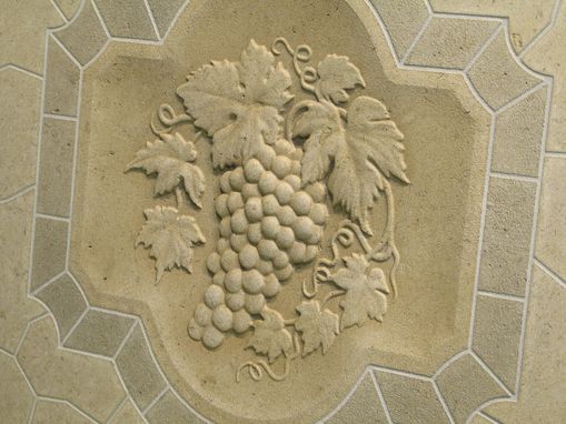 Custom Made Limestone Classic Grape Relief Monolithic Mosaic Back Splash Decorative Tile Insert
