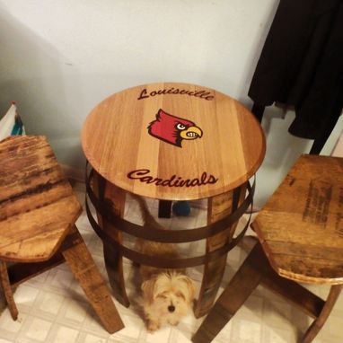 Custom Made Custom Bourbon Barrel Bistro Table