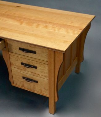 Custom Made Cherry-Mission Style Executive Desk